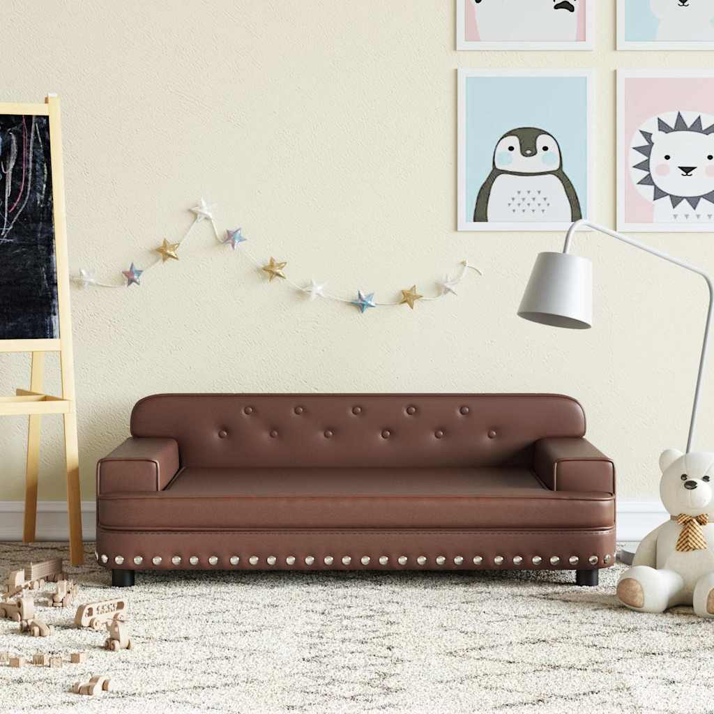Kindersofa Schwarz 90x53x30 cm Kunstleder