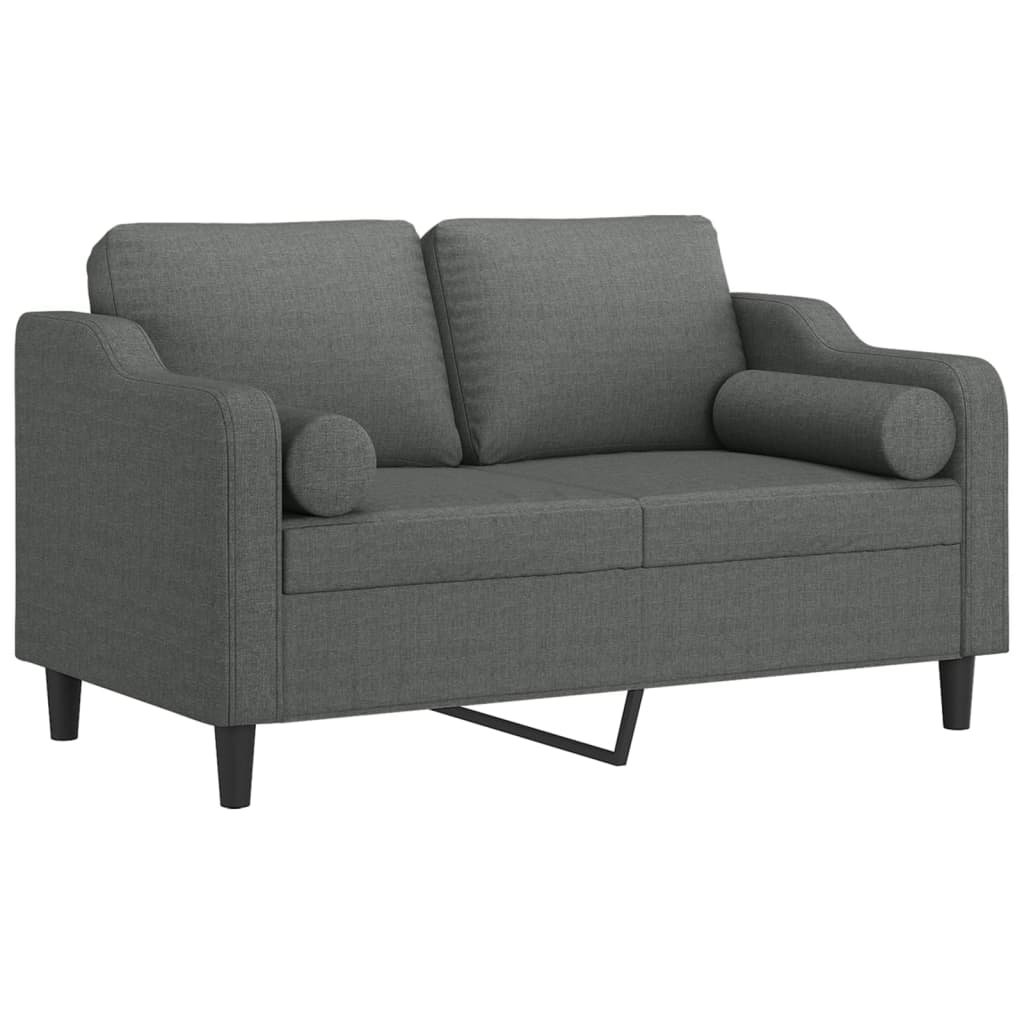 2-Sitzer-Sofa mit Zierkissen Braun 120 cm Stoff