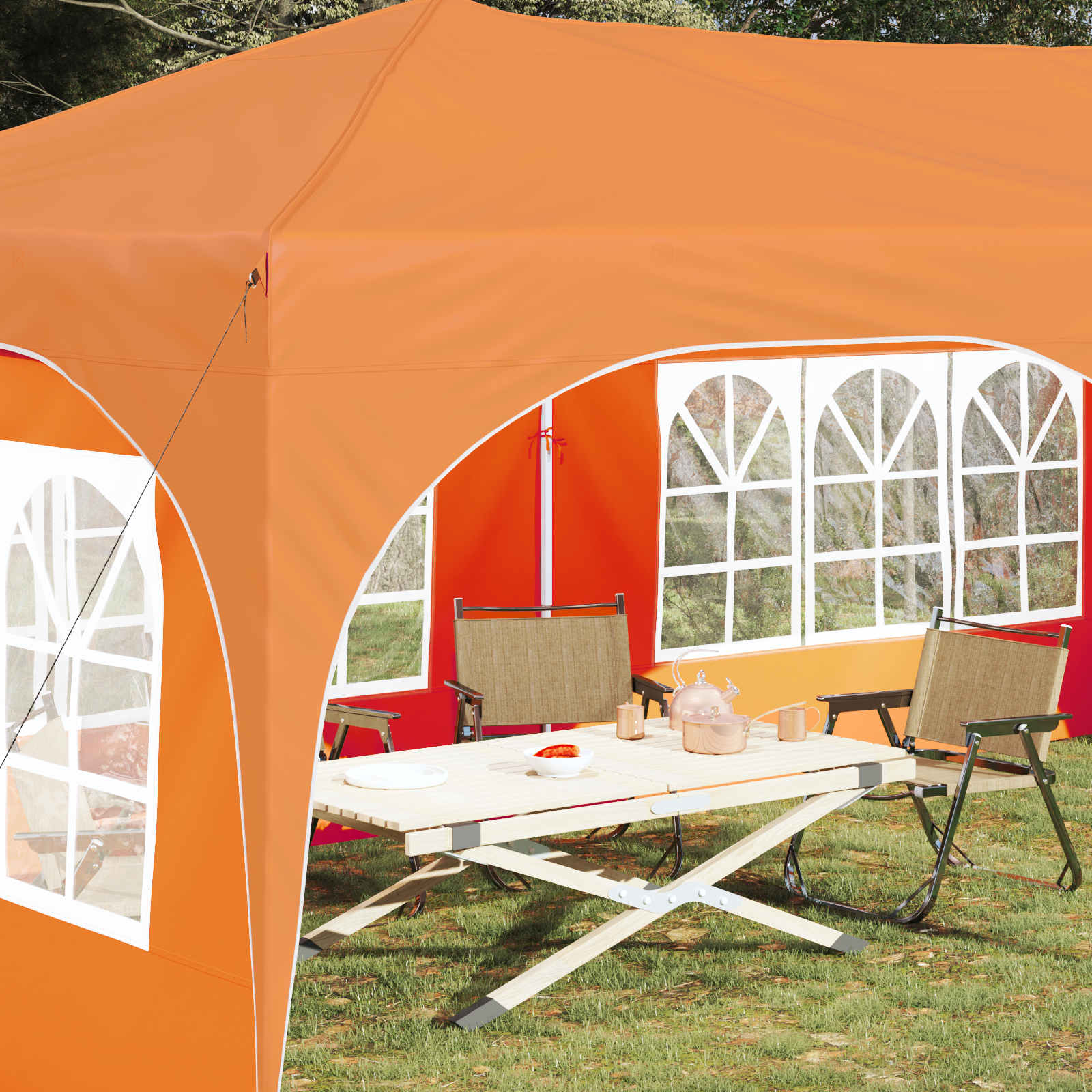 Pop-up Partyzelt 575 x 288 x 245 cm Creme Oxford-Stoff