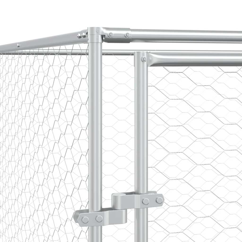 Outdoor-Hundezwinger Silbern 2x2x2 m Verzinkter Stahl