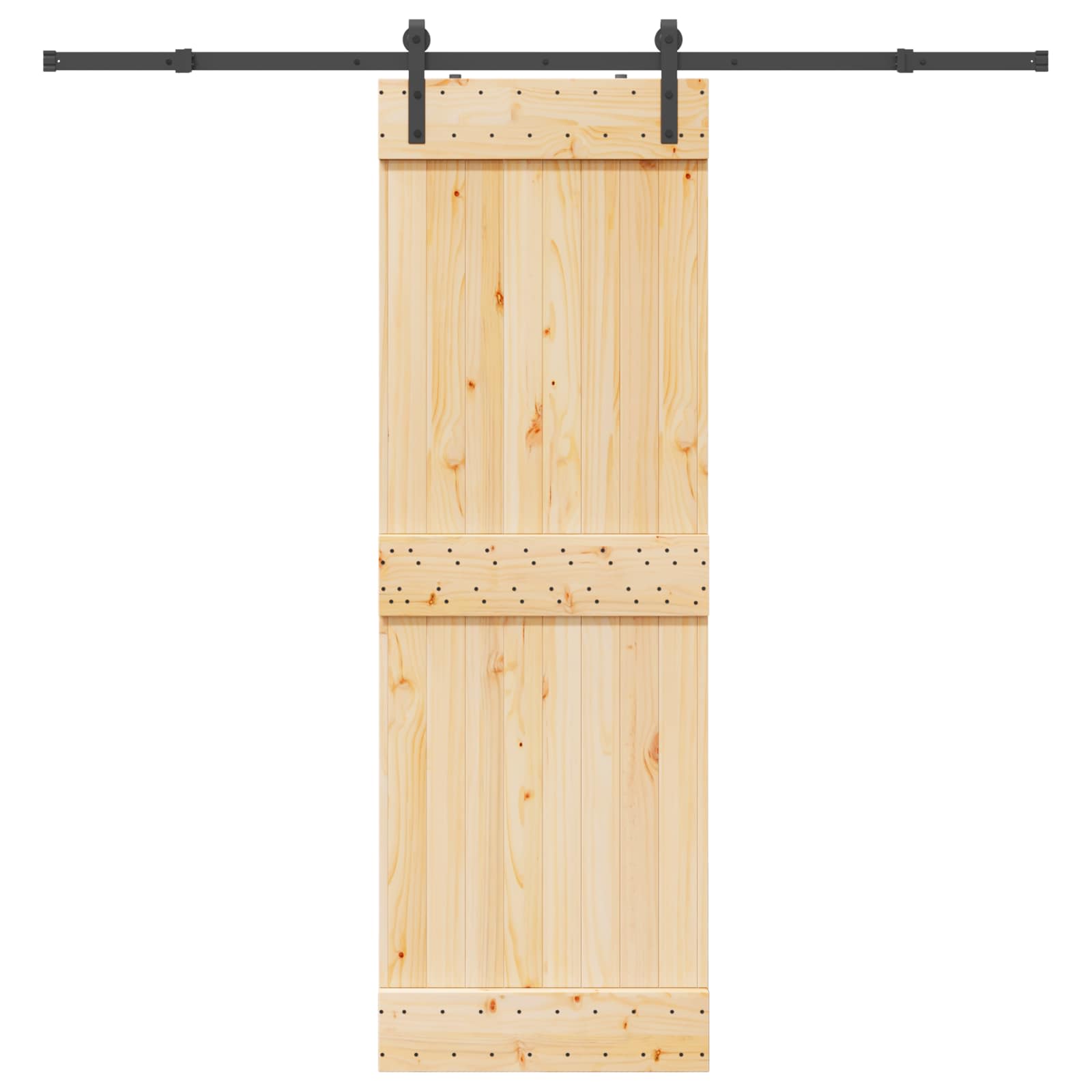 Schiebetür NARVIK Natürlich und Schwarz 70 x 210 cm (152,5 cm)