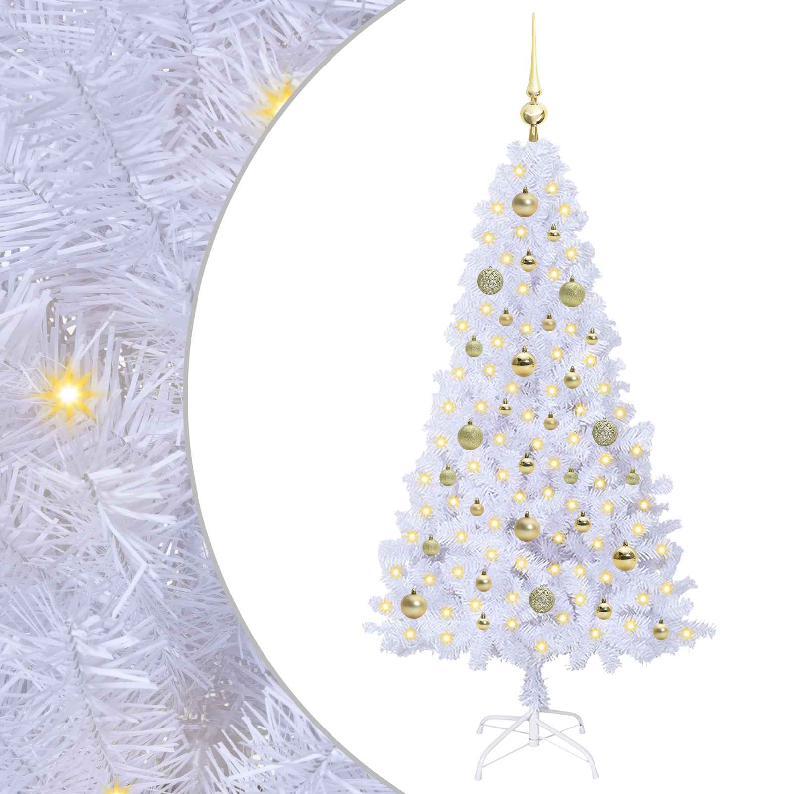 Künstlicher Weihnachtsbaum Weiß 120 cm PVC und Stahl
