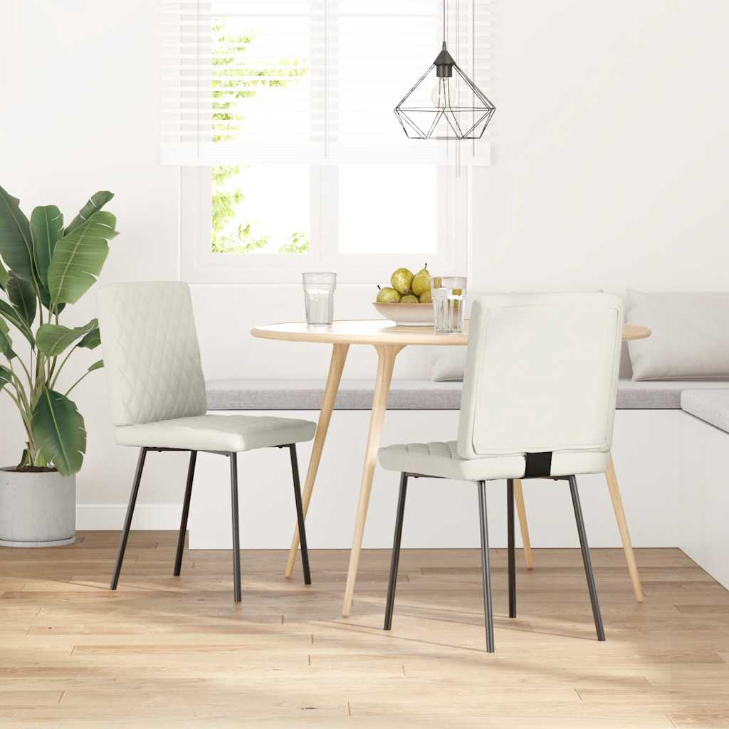 Esszimmerstühle 4 Stk. Creme Samt