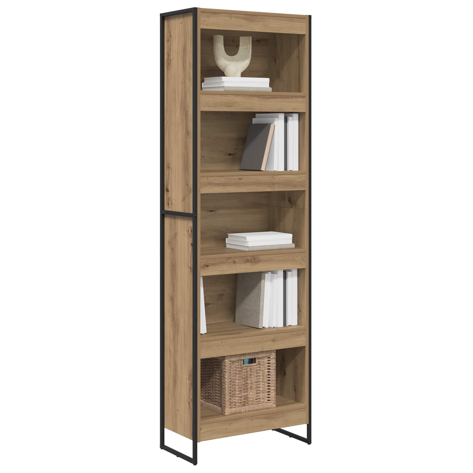 Bücherregal 2 pcs Schwarz Eichen-Optik 60 x 30 x 189,5 cm