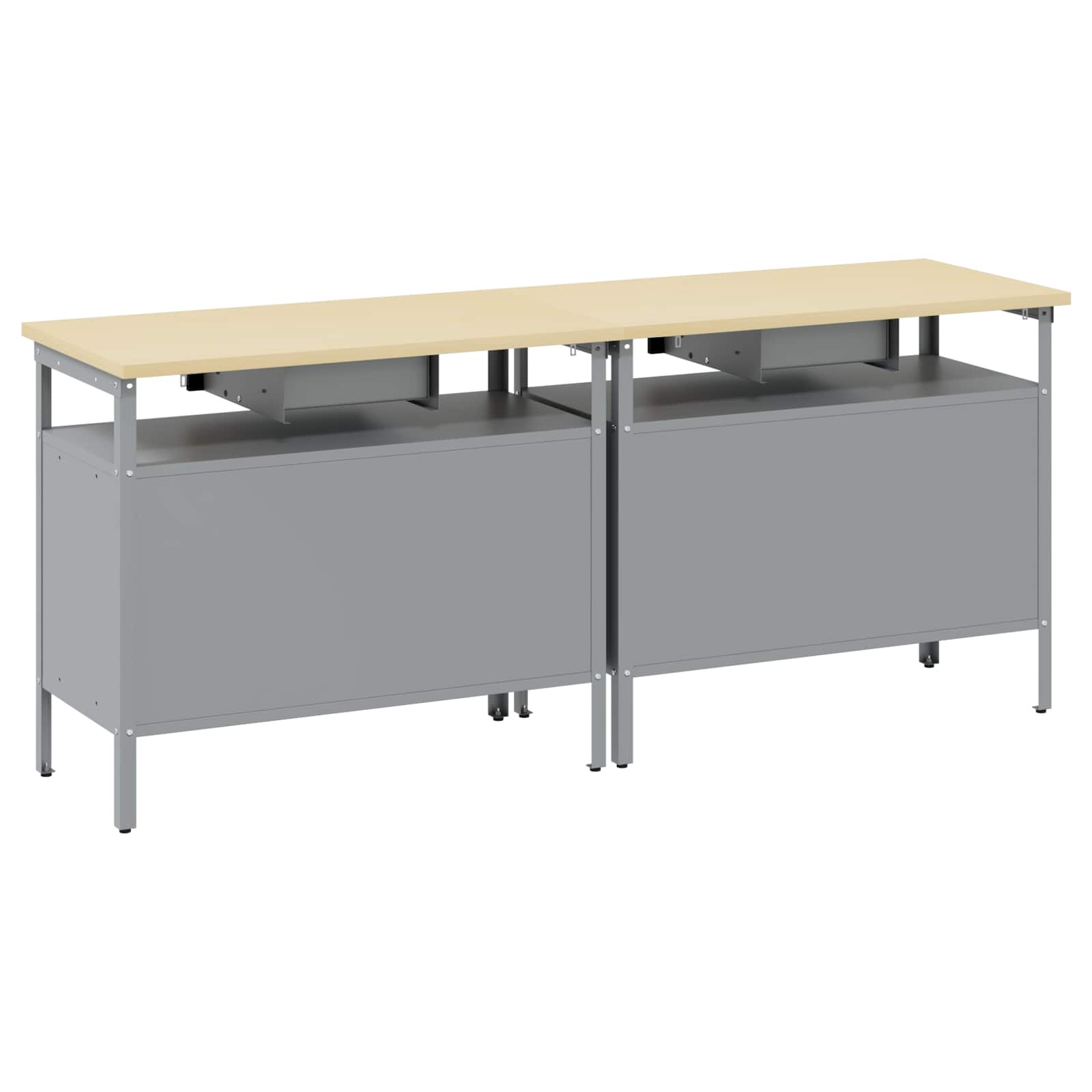 Werkbank-Set mit Schubladen 2 pcs Rot und Grau 200 x 55 x 85 cm
