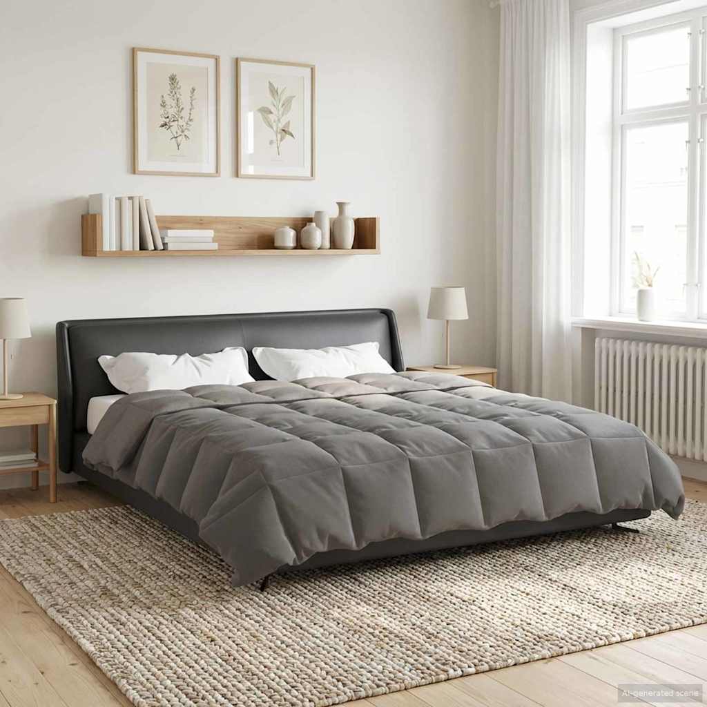 Sommerdecke Gesteppt Anthrazit 135 x 200 cm Mikrofaser