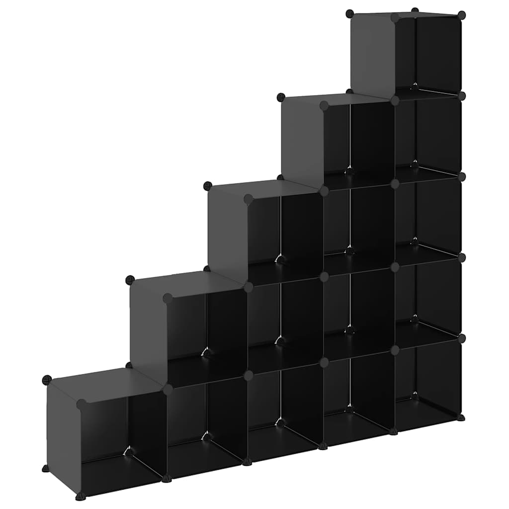 Regalsystem mit 12 Würfeln Schwarz PP