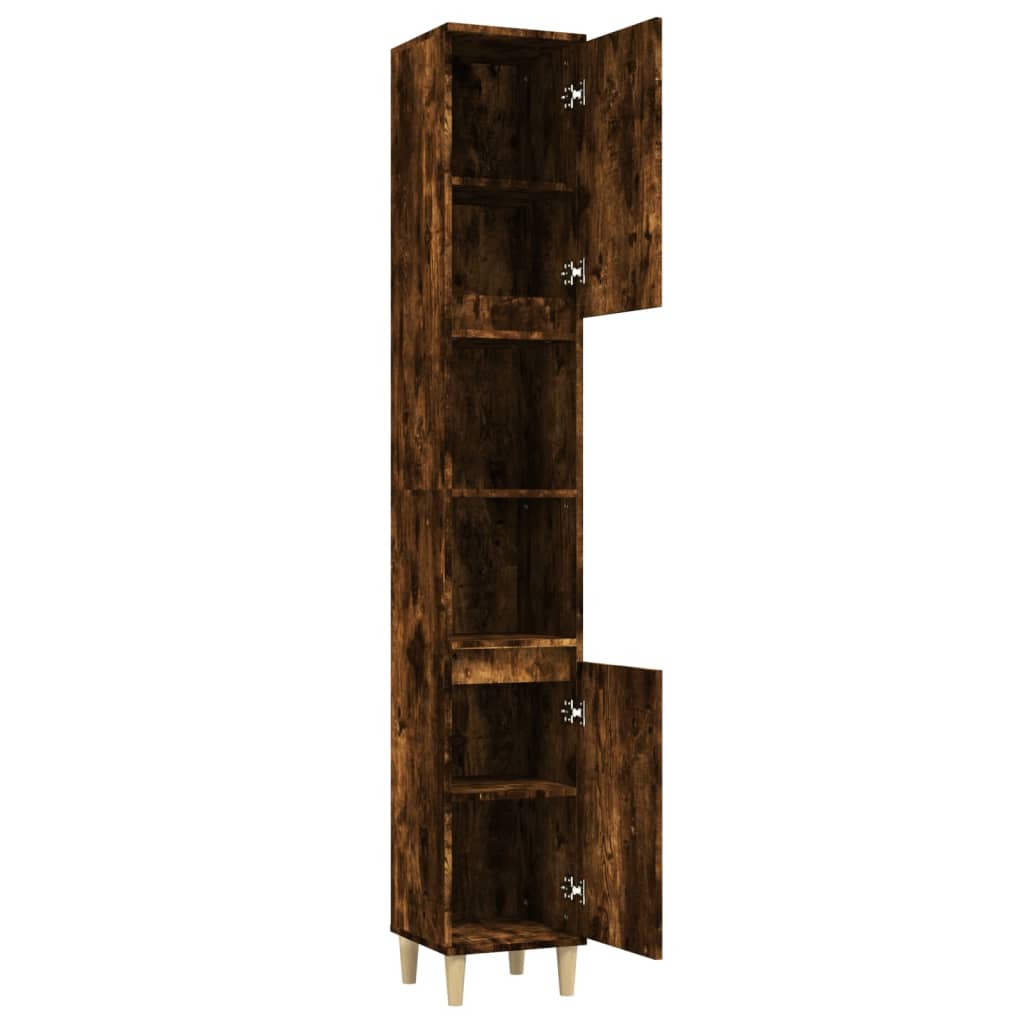 Badschrank Weiß 30x30x190 cm Holzwerkstoff
