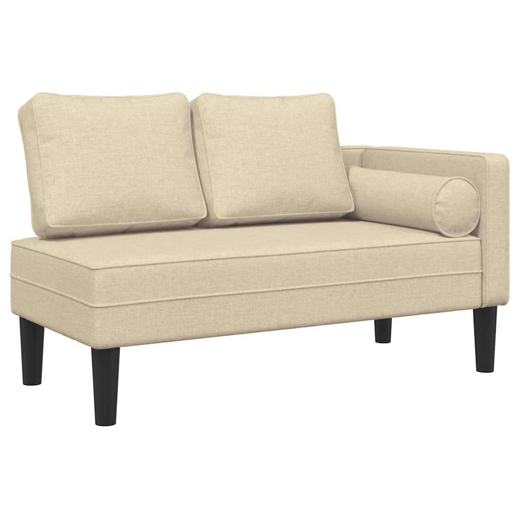 Chaiselongue mit Kissen Hellgrau Stoff