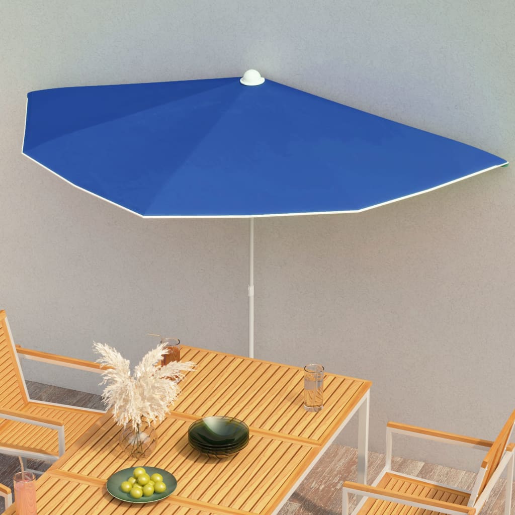 Halb-Sonnenschirm mit Mast 180x90 cm Anthrazit