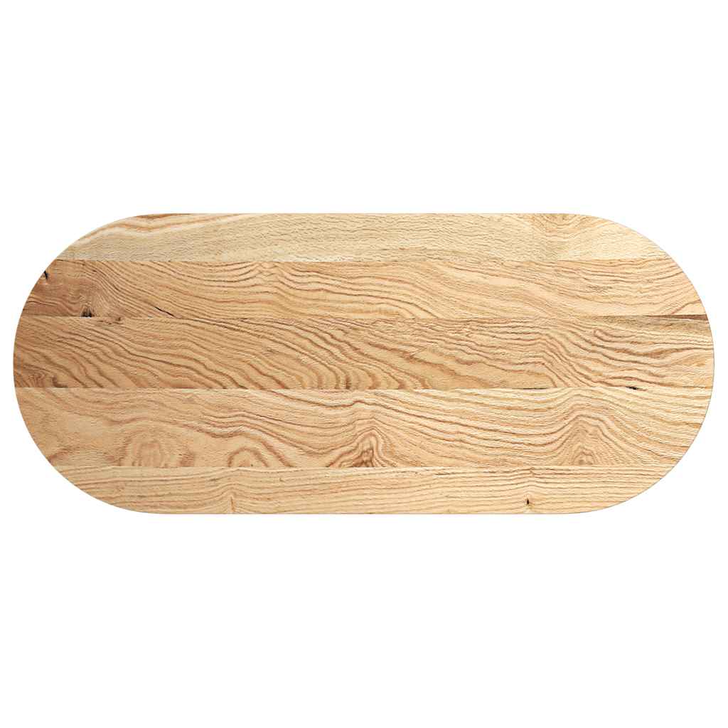 Tischplatte 80x40x2 cm Massivholz Eiche Oval