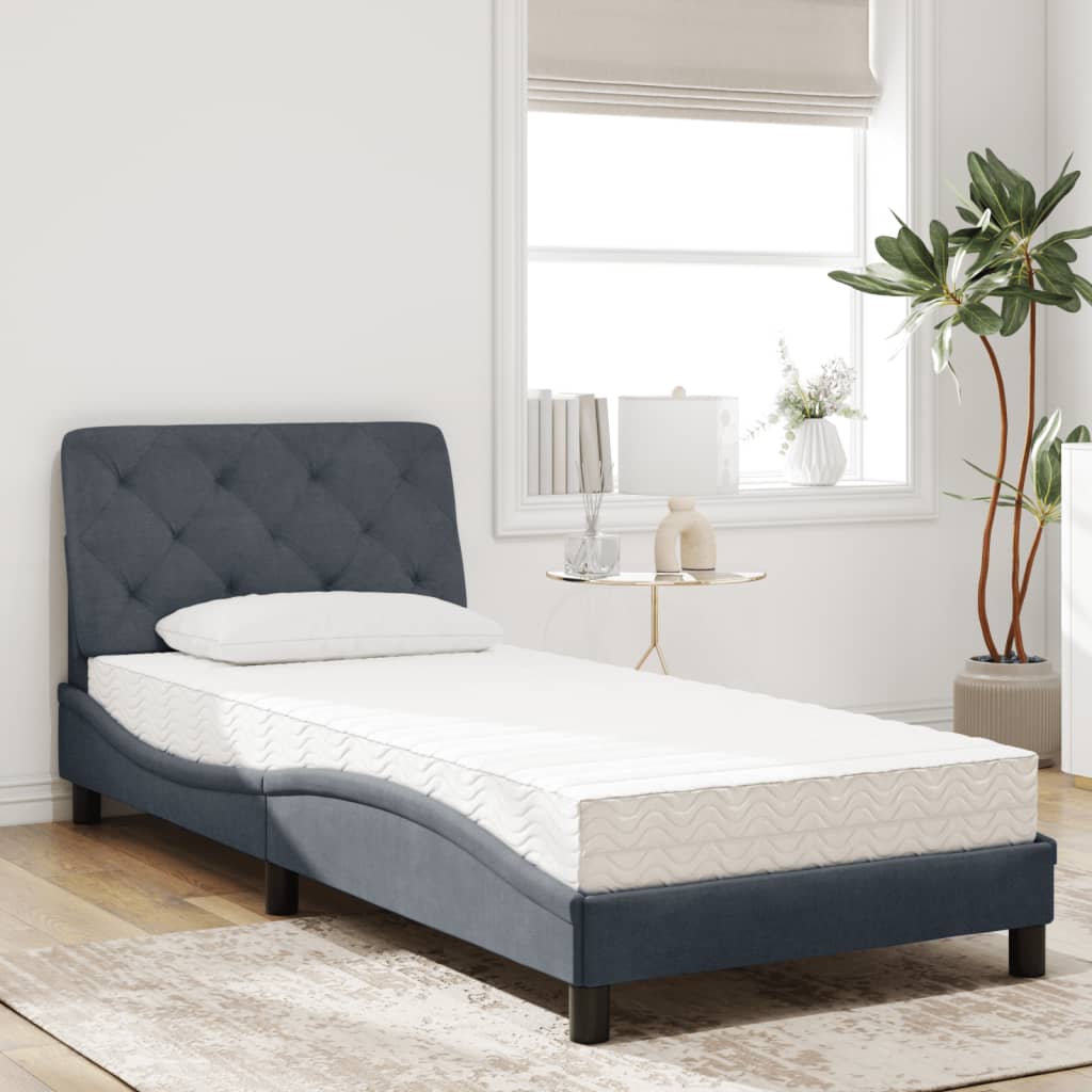 Bett mit Matratze Hellgrau 80x200 cm Samt