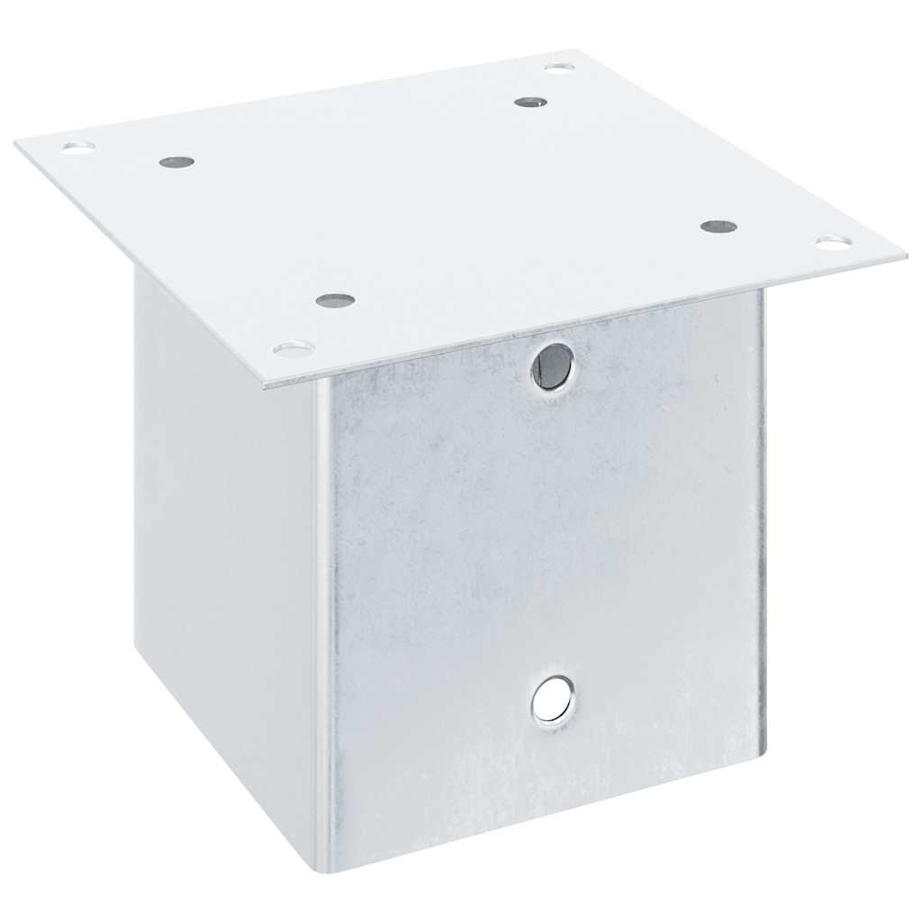 Pfostenträger Quadratisch 4Stk. Silber 46x46mm Verzinkter Stahl
