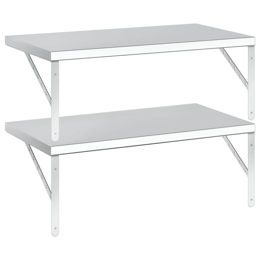 Wandregale 2 Stk. 100x40 cm Silbern Edelstahl