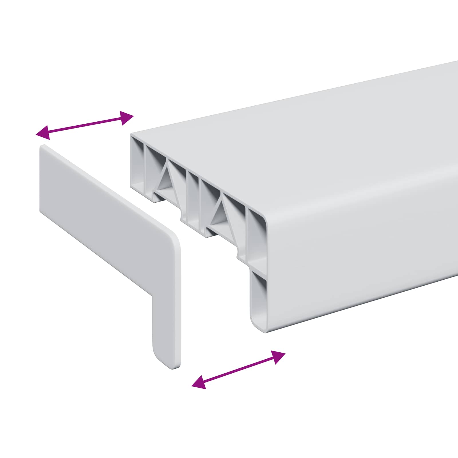 Fensterbank Weiß 60 x 10 x 4,5 cm PVC