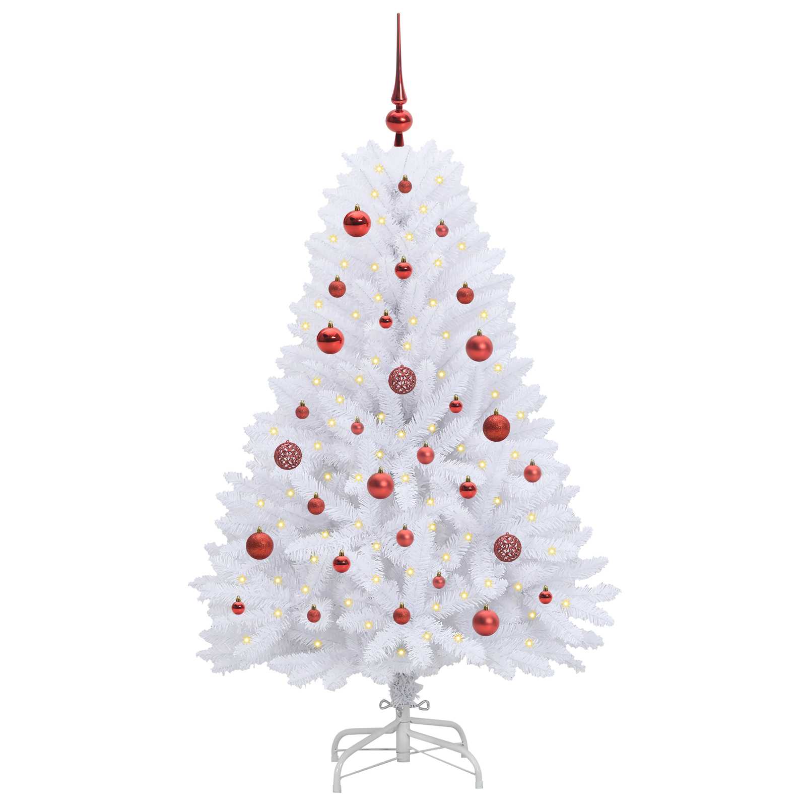 Künstlicher klappbarer Weihnachtsbaum Weiß 120 cm PVC und Stahl