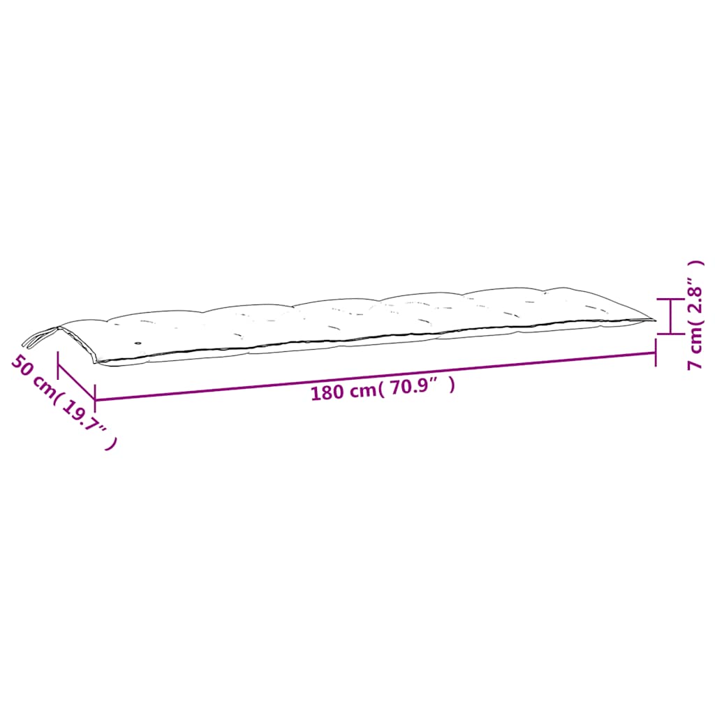 Gartenbank-Auflage Anthrazit 100x(50+50)x7 cm Oxford-Gewebe