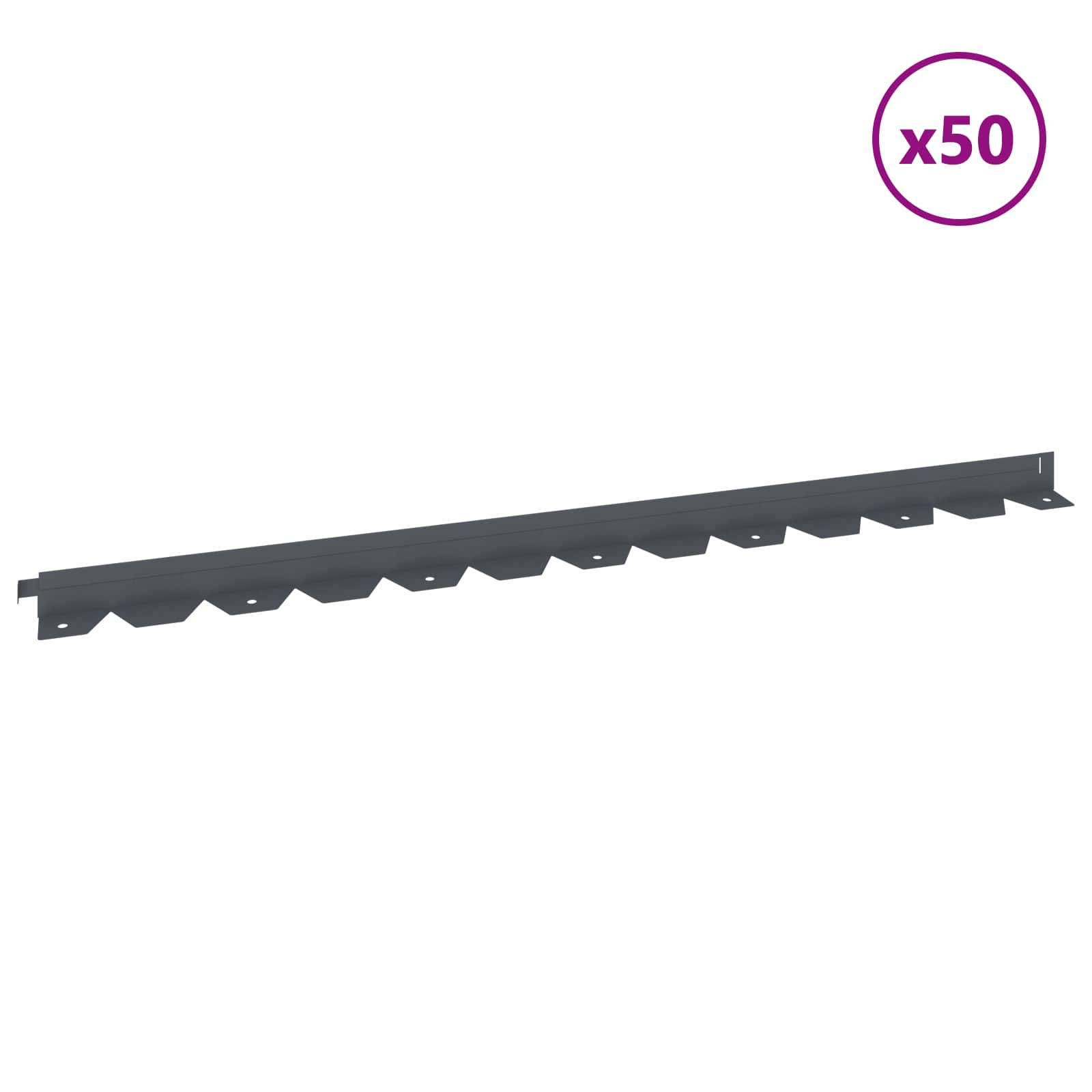 Raseneinfassung 10 pcs 102 x 4 x 4 cm Stahl Schwarz