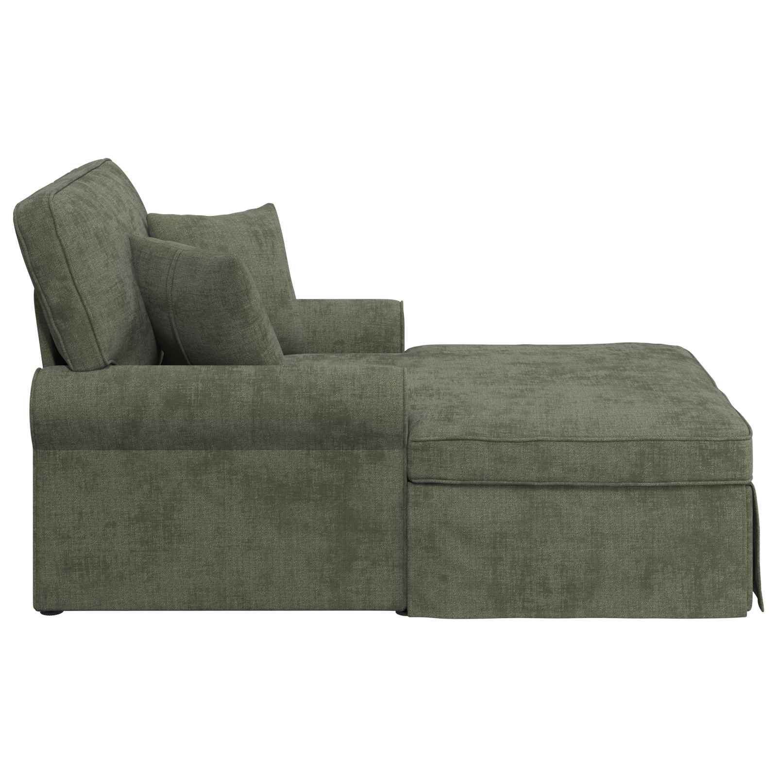 Chaise Lounge mit Rock mit Kissen Creme 157 x 91 x 91 cm ARES