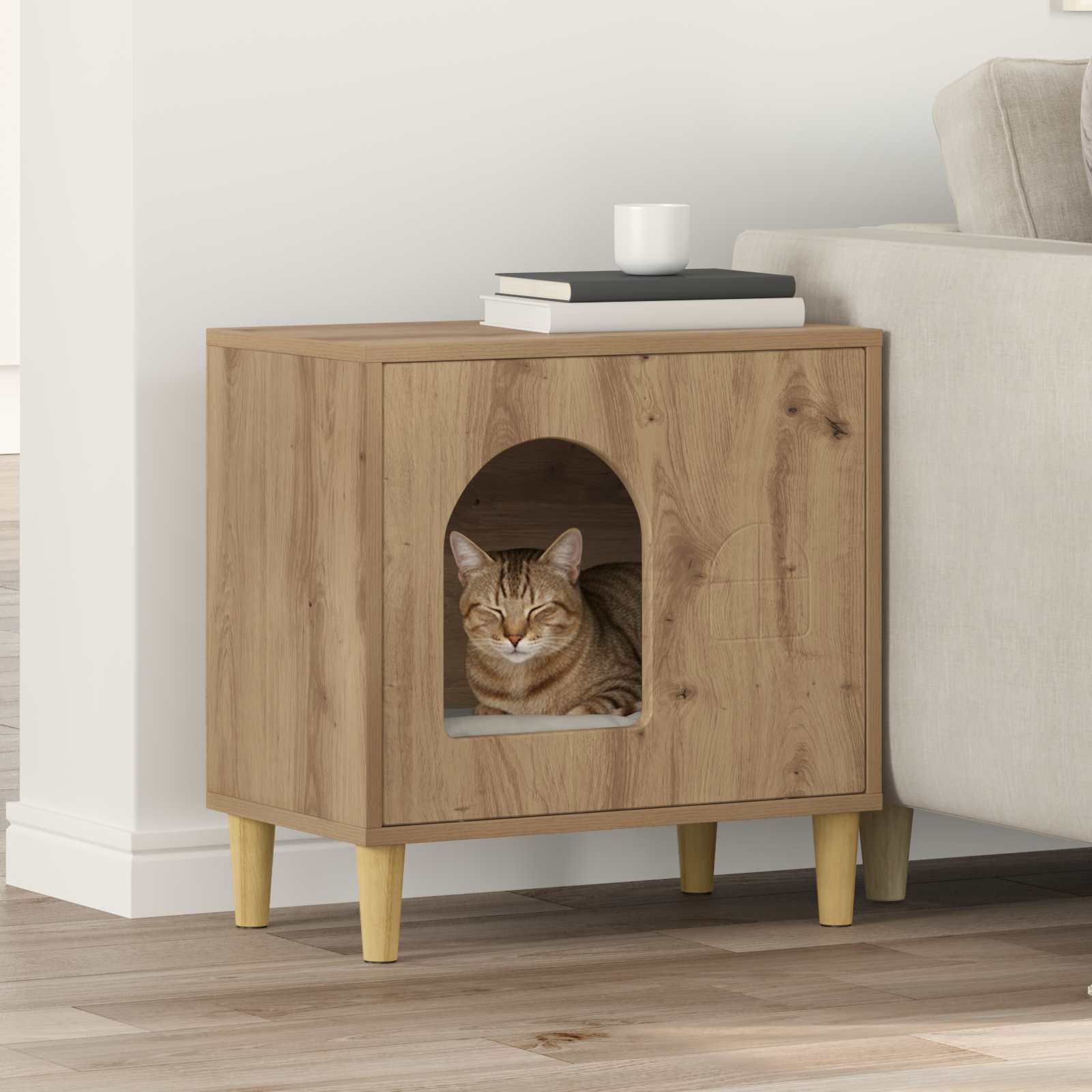 Katzenhaus Weiß 51 x 30 x 52 cm Holzwerkstoff