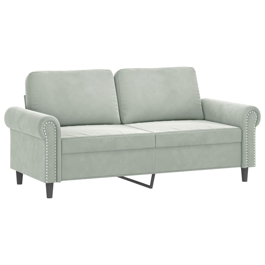 2-Sitzer-Sofa mit Zierkissen Dunkelgrün 120 cm Samt