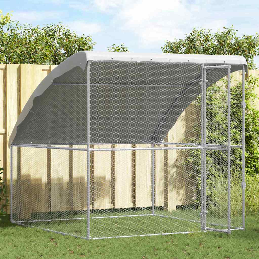 Hühnerkäfig 2 pcs Silber 400 x 200 x 200 cm Verzinkter Stahl