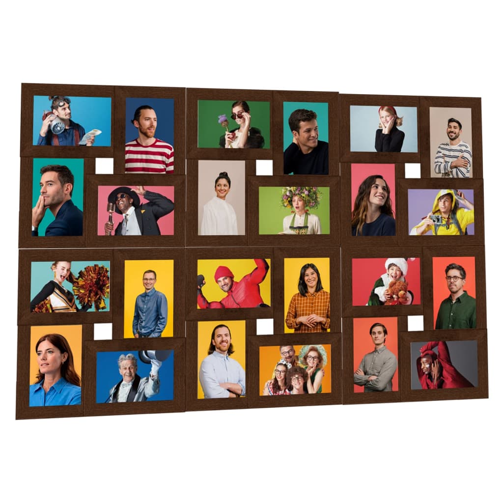 Collage Bilderrahmen für 24x(10x15 cm) Fotos Weiß MDF