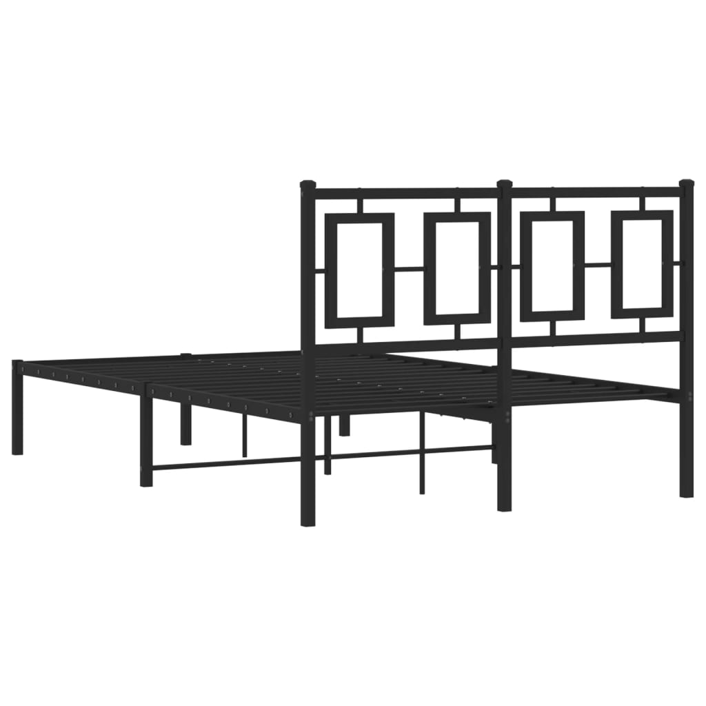 Bettgestell mit Kopf- und Fußteil Metall Weiß 180x200 cm