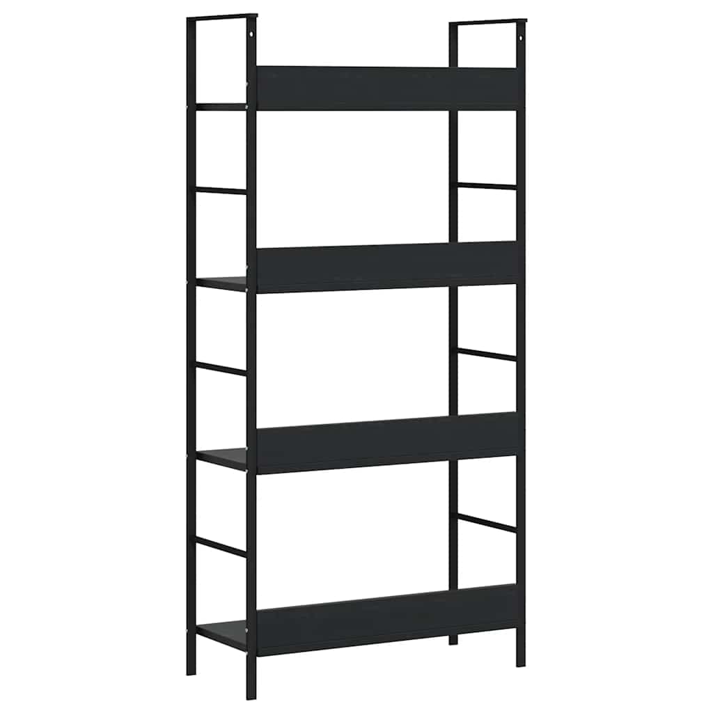 Bücherregal 3 Regalböden Schwarz 60×27,6×90,5 cm Holzwerkstoff