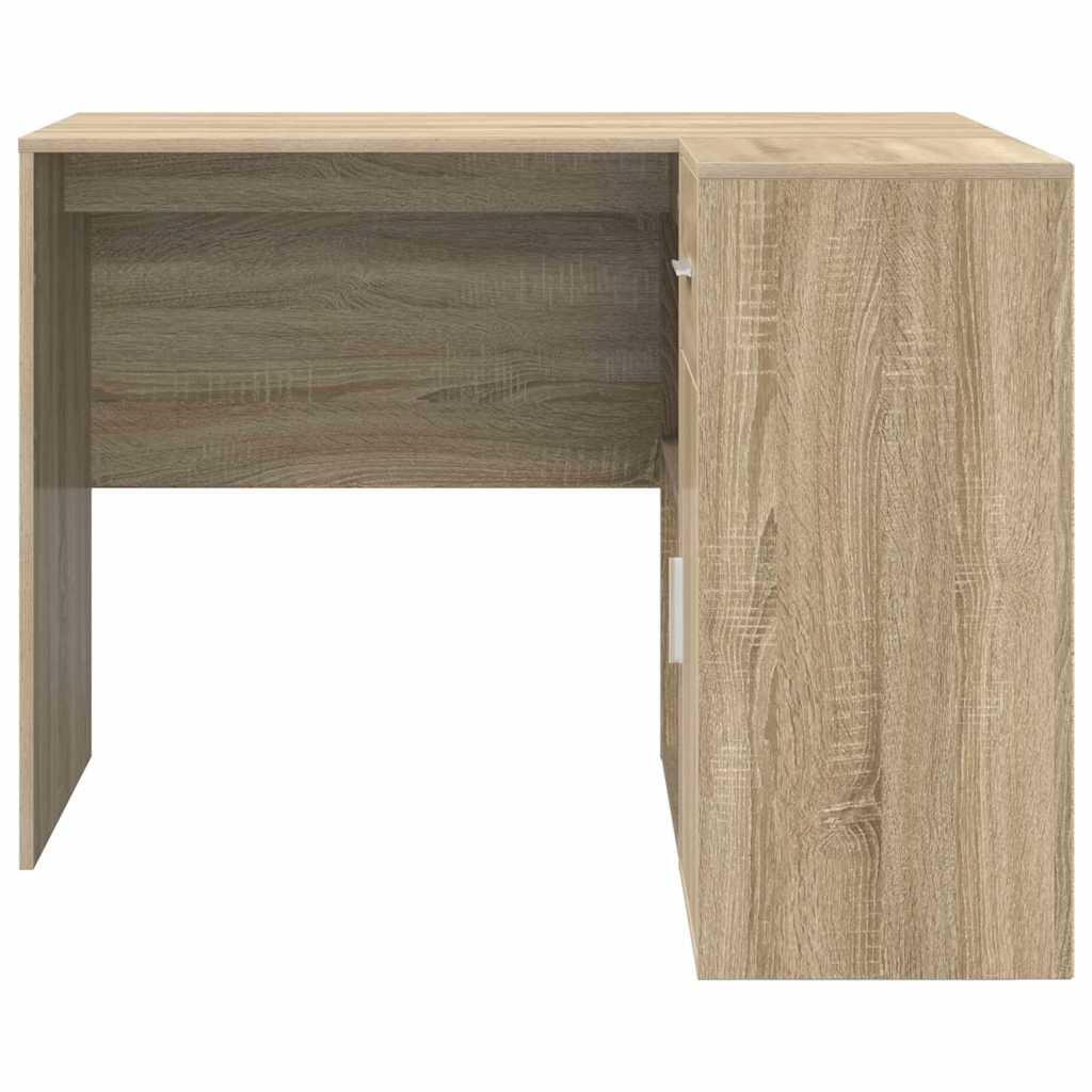 Eck-Schreibtisch Schwarz Eichen-Optik 102 x 88 x 75 cm