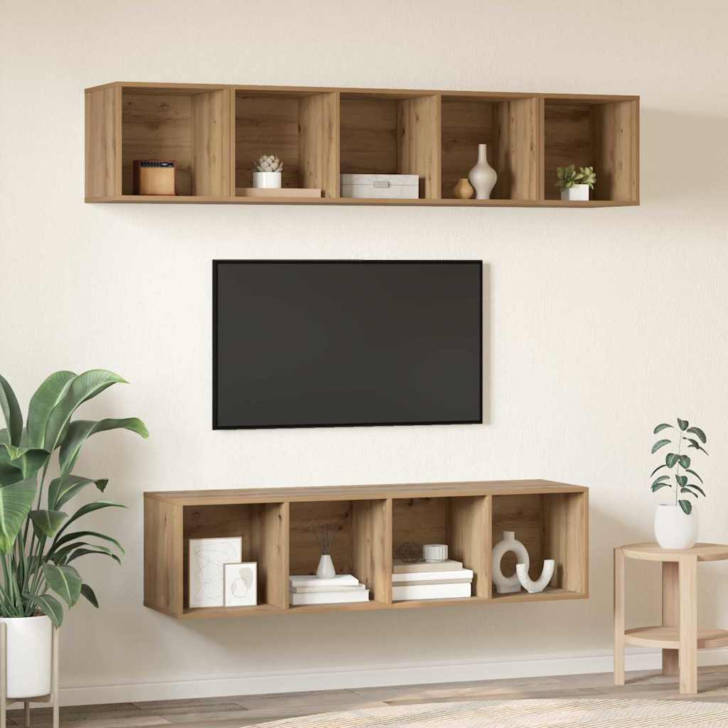 4-tlg. TV-Schrank-Set Weiß Holzwerkstoff