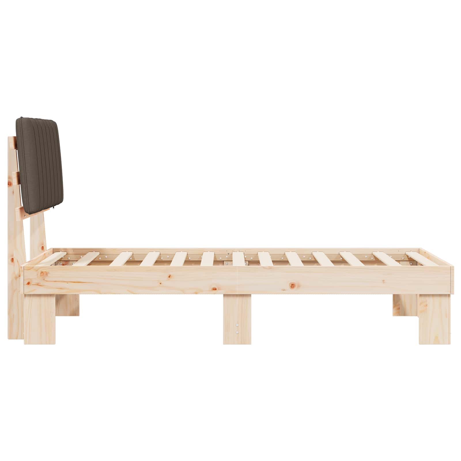 Bettgestell mit gepolstertem Kopfteil Hellgrau 200 x 200 cm