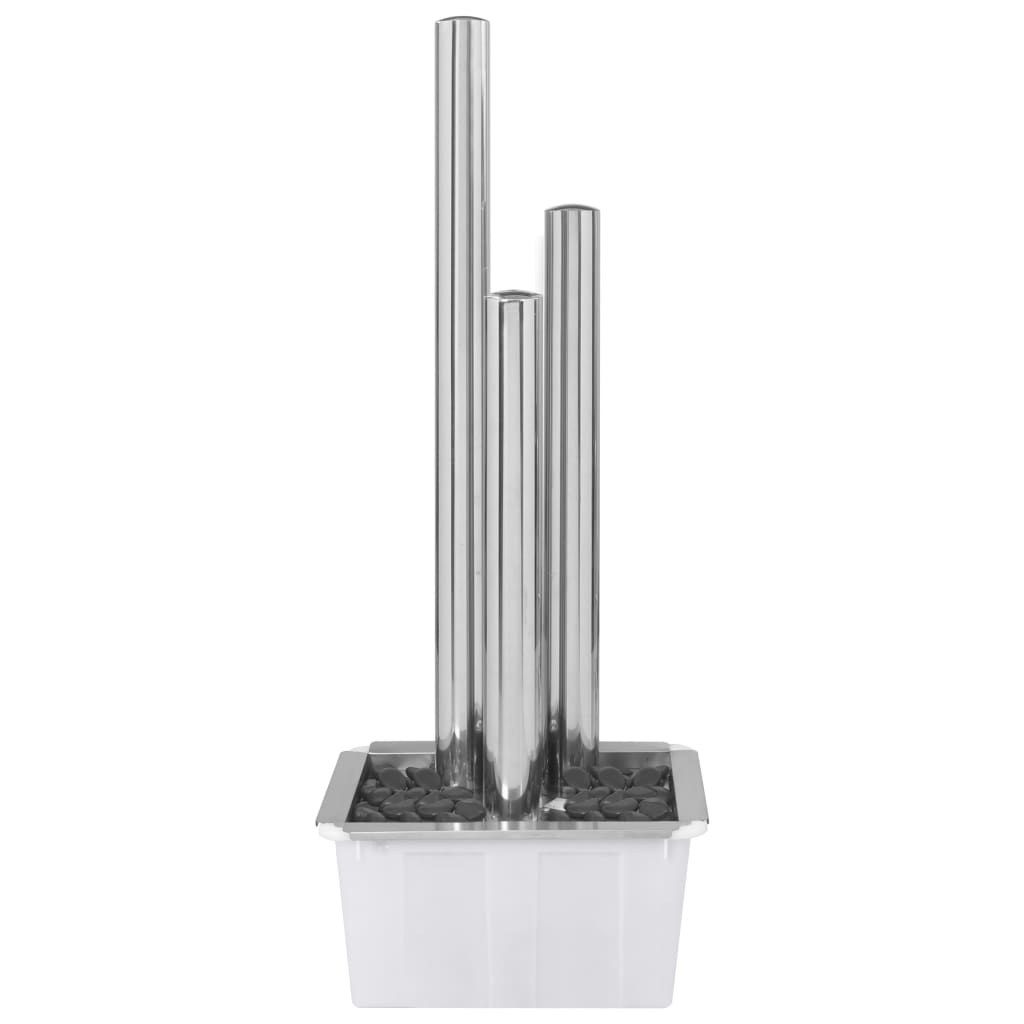 Gartenbrunnen Silbern 48x34x88 cm Edelstahl