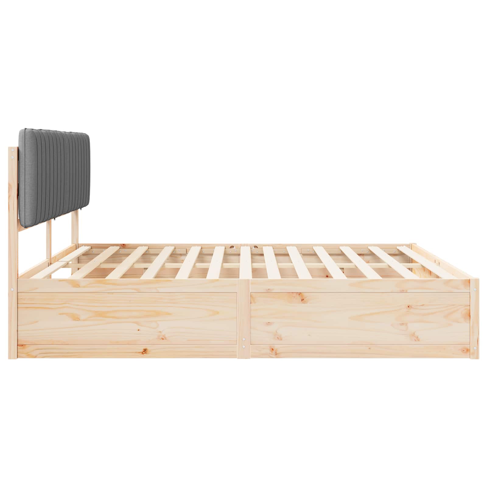 Bettgestell mit gepolstertem Kopfteil Hellgrau 200 x 200 cm