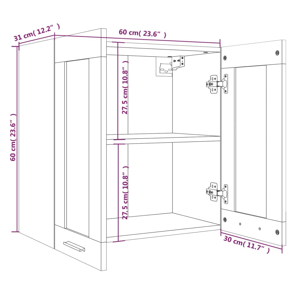 Unterschrank Lyon Weiß 60x46x81,5 cm Holzwerkstoff