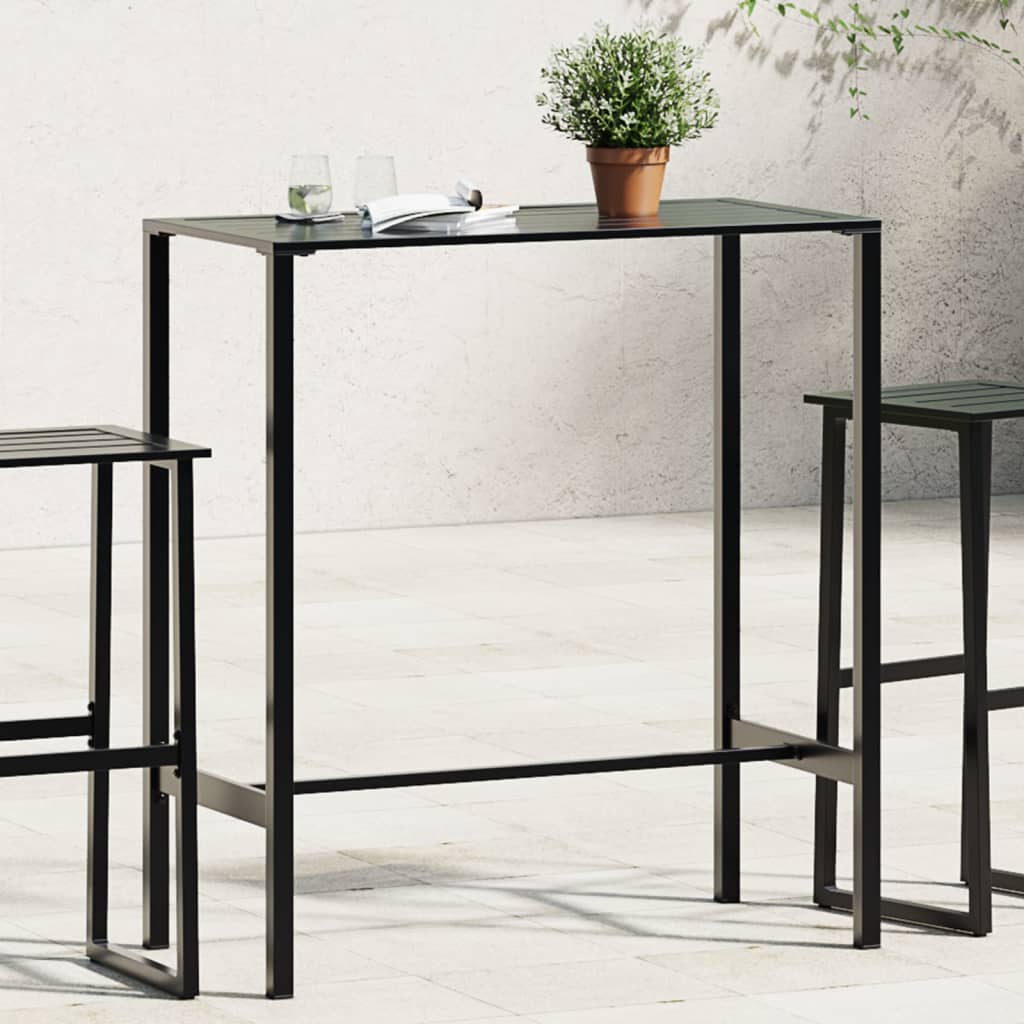 Bartisch Schwarz 50x50x110 cm Pulverbeschichteter Stahl