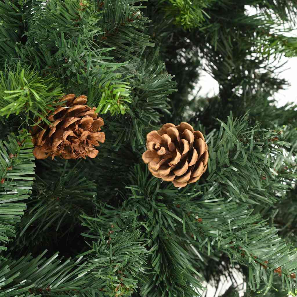 Künstlicher Weihnachtsbaum mit Beleuchtung & Kugeln Grün 180 cm