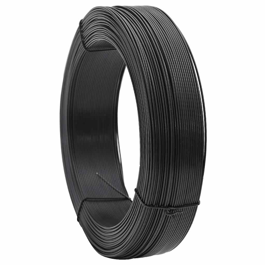 Zaun-Bindedraht 250 m 0,9/1,4 mm Stahl Schwarzgrün
