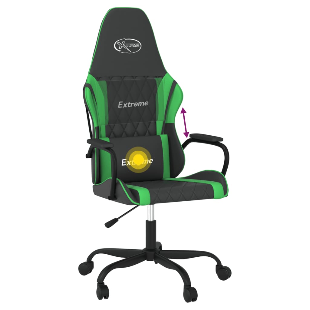 Gaming-Stuhl mit Massagefunktion Schwarz und Blau Kunstleder