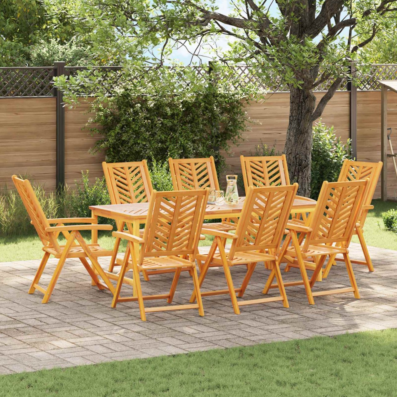 Gartenstuhl 4 pcs Braun Massivholz Akazie