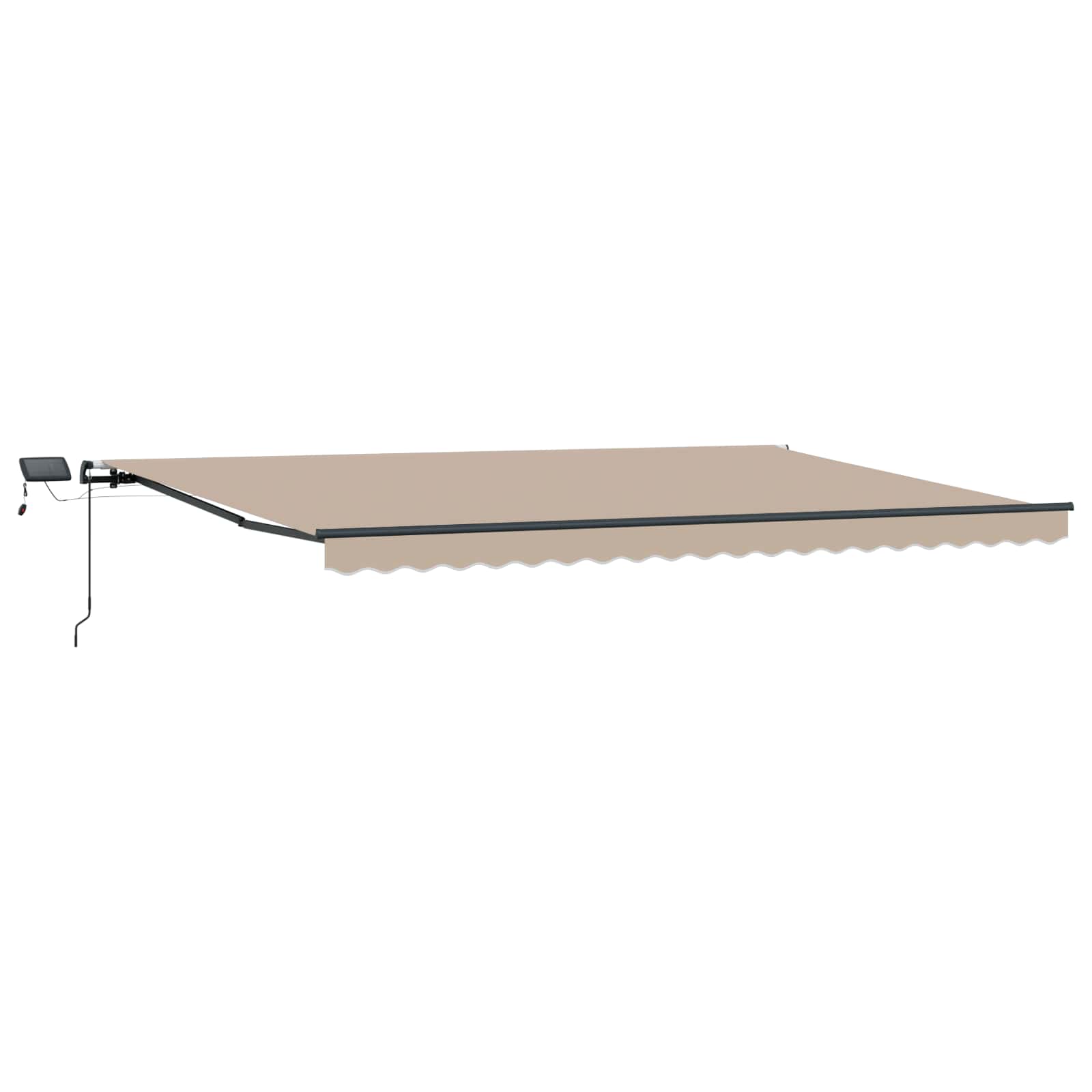 Markise Manuell Einziehbar mit LED 300x250 cm Blau und Weiß