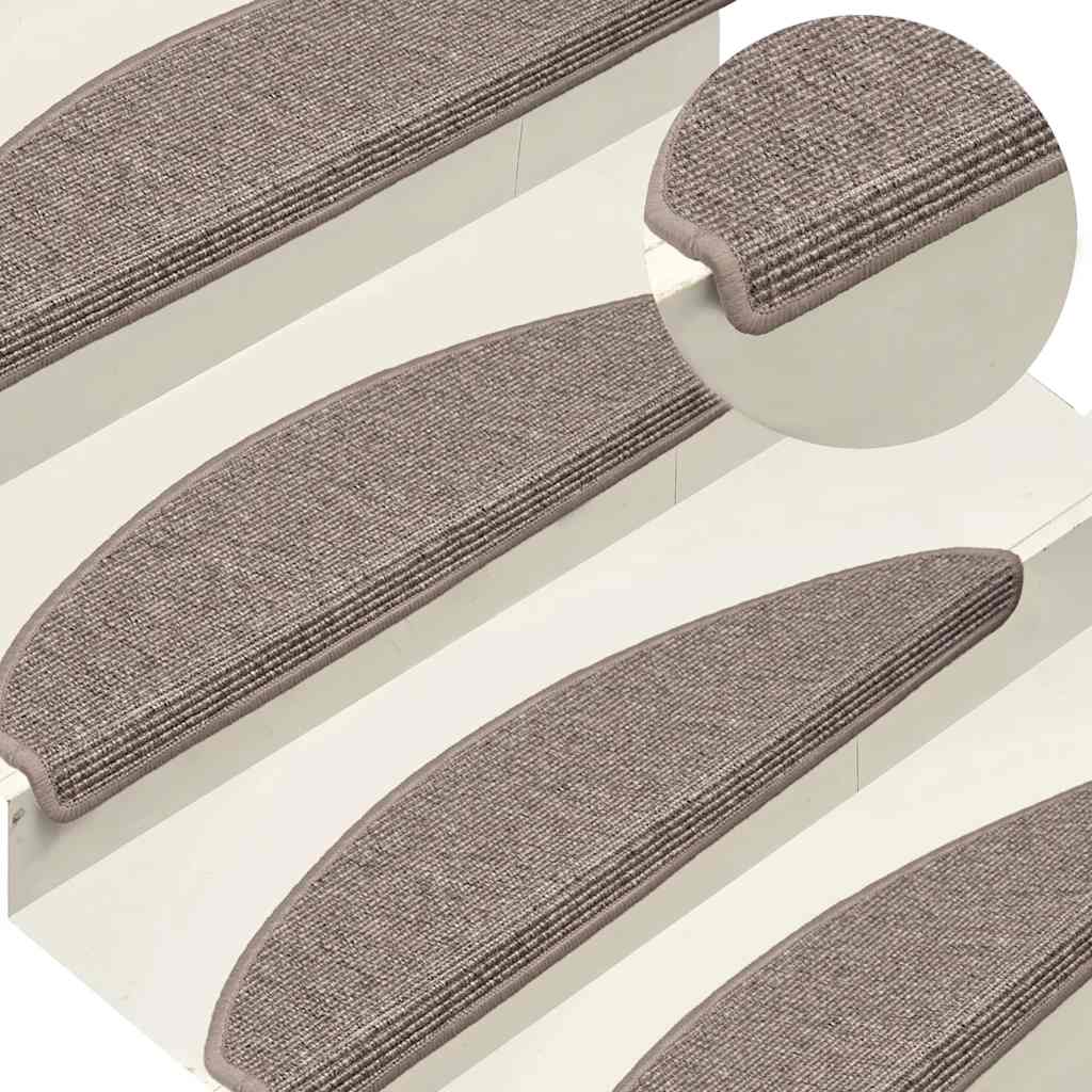 Stufenmatten 15 Stk. 56x17x3 cm Beige und Grau Halbrund