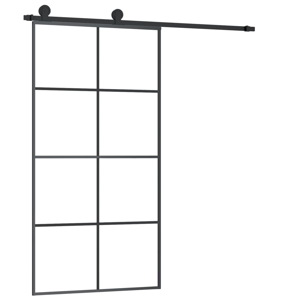 Schiebetür mit Beschlag 76x205 cm ESG-Glas & Aluminium