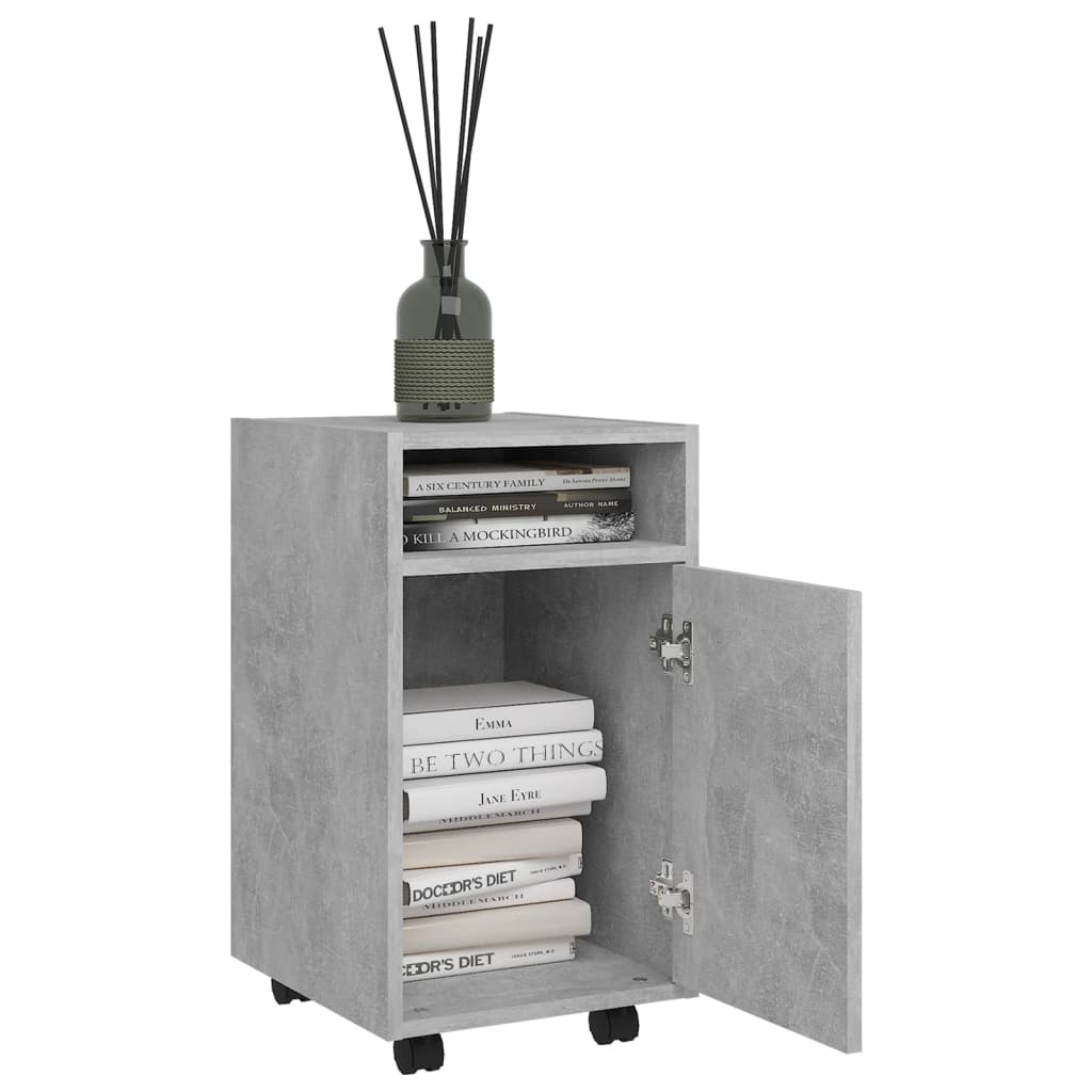 Beistellschrank mit Rollen Weiß 33x38x60 cm Holzwerkstoff