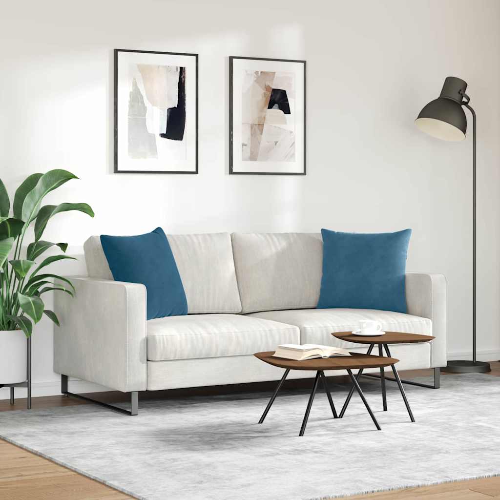 Sofakissen 2 Stück Blau 50 x 30 cm Cordstoff