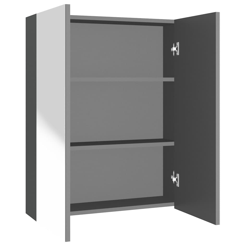 Bad-Spiegelschrank 60x15x75 cm MDF Glänzendes Schwarz