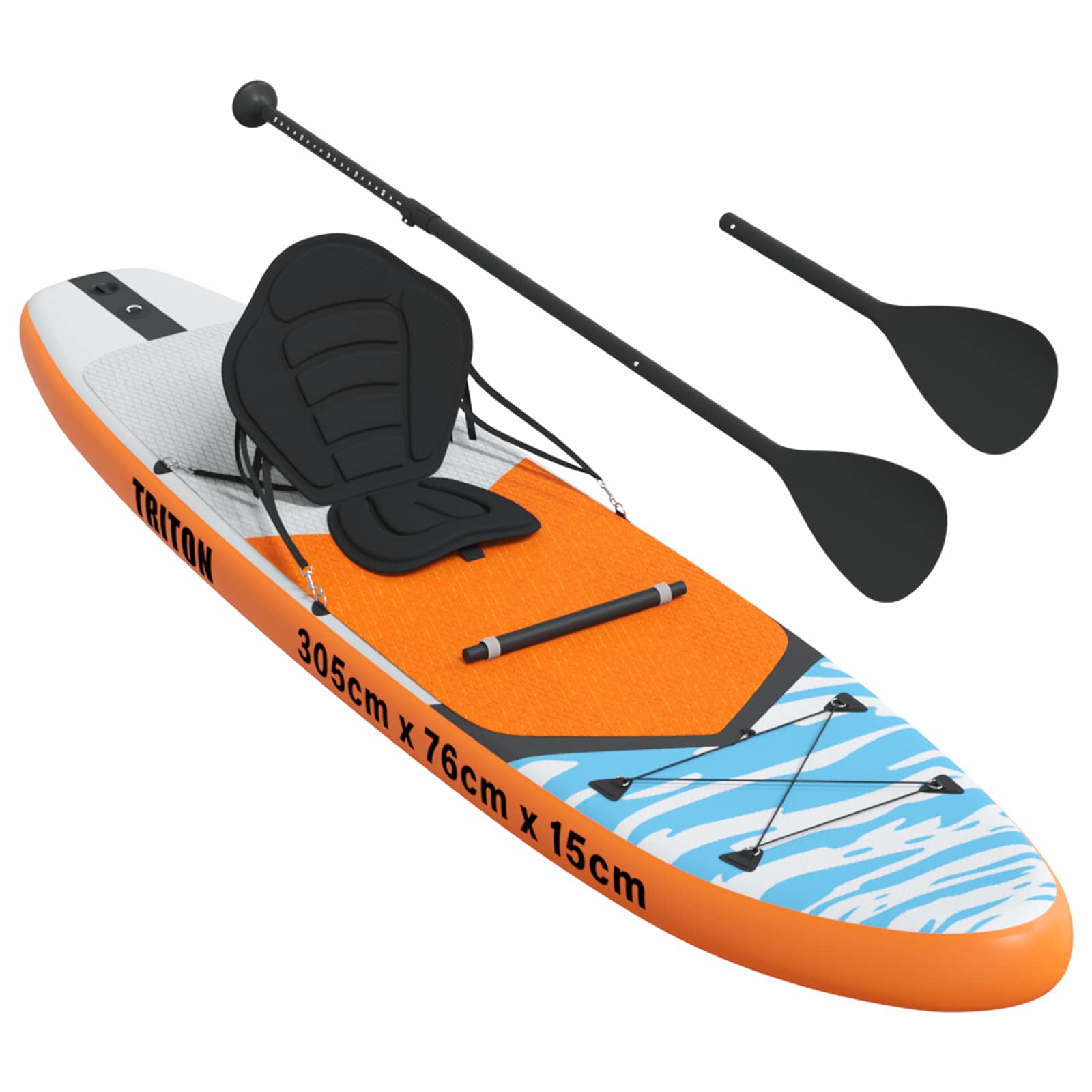 SUP Board mit Sitz 2-in-1 POSEIDON 305 x 76 x 15 cm Grün für
