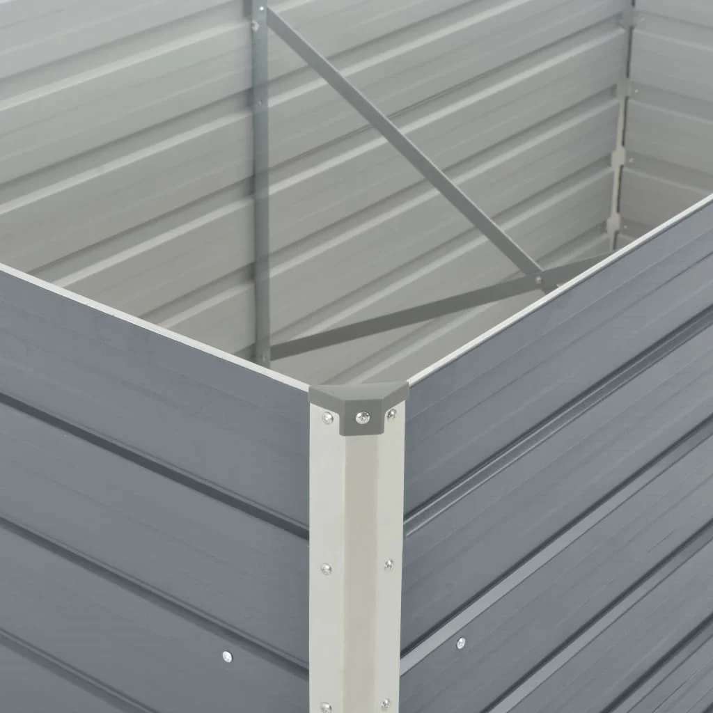 Hochbeet 160 x 80 x 77 cm Verzinkter Stahl Grau