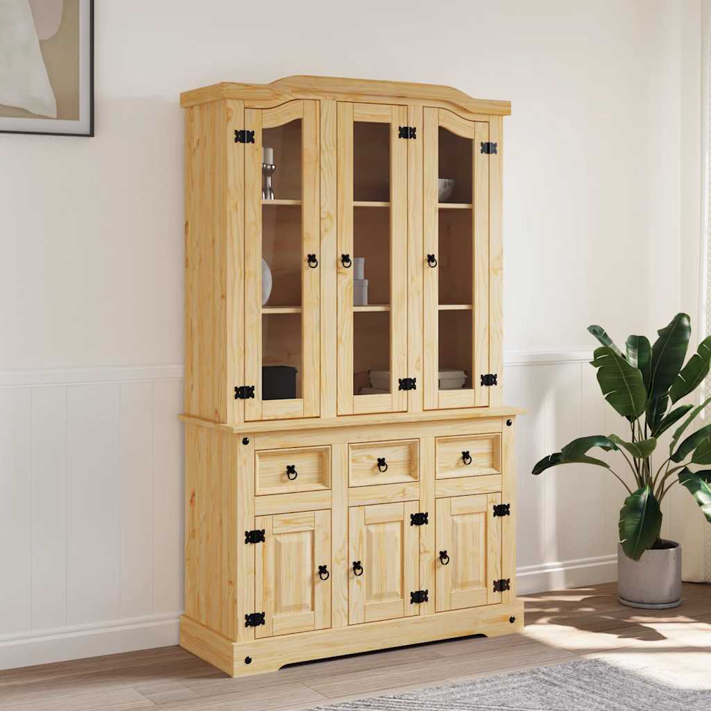 Highboard Corona 112x43x196 cm Massivholz Mexikanische Kiefer