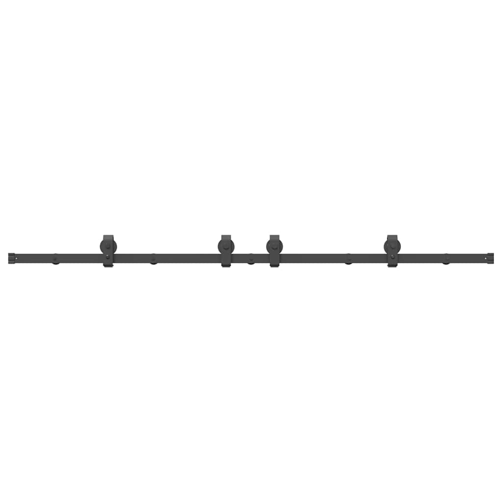 Schiebetürbeschlag-Set 183 cm Stahl Schwarz
